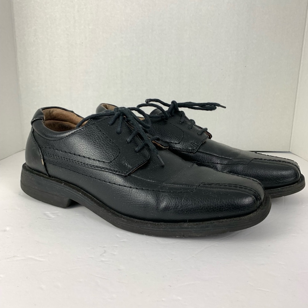 Mens Dexter Black Dress Shoes Leather Oxfords Sz 9